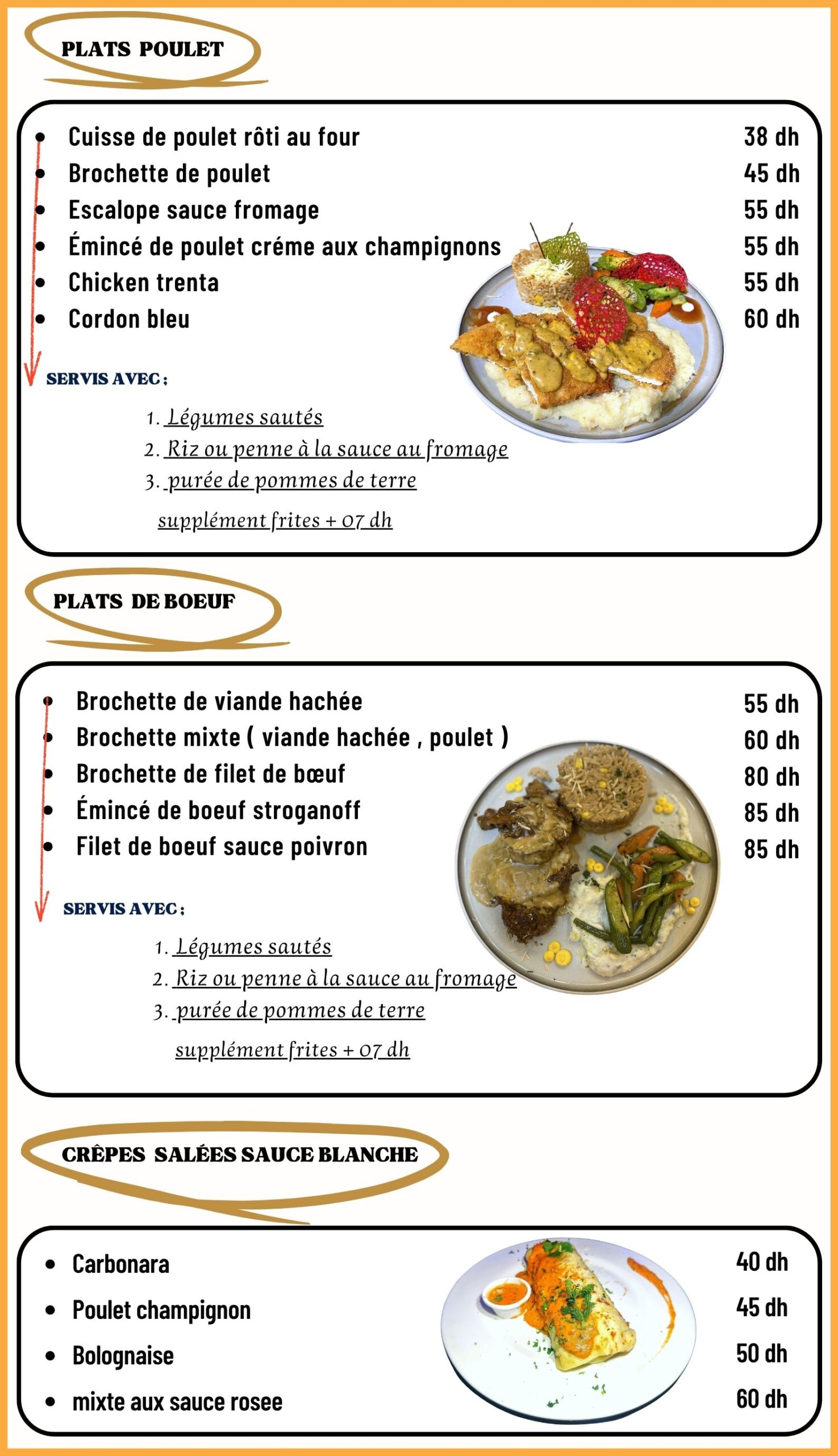 MENU RESTAURANT TRENTA 30 TIZNIT